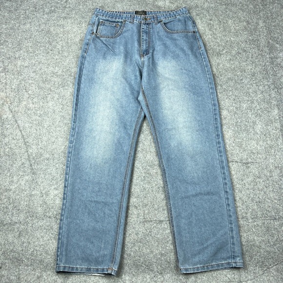 Redhead Jeans Mens‎ 34 X 34 Blue Straight Leg Faded Denim Pants VTG 90s Outdoors - Picture 1 of 12